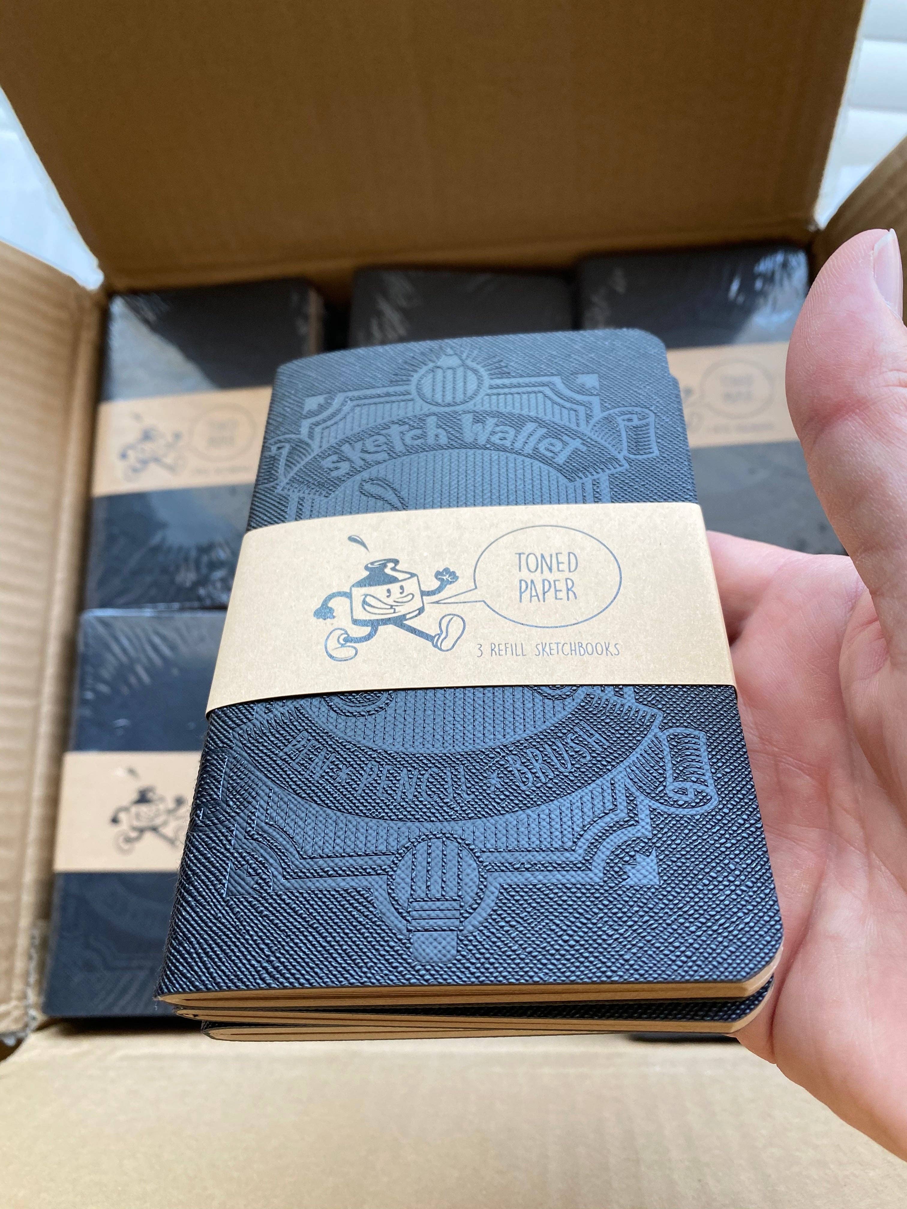 Inky's - Wholesale Sketchbook/Sketchpad - Large Toned Tan Paper Sketchbooks - 3 Pack1