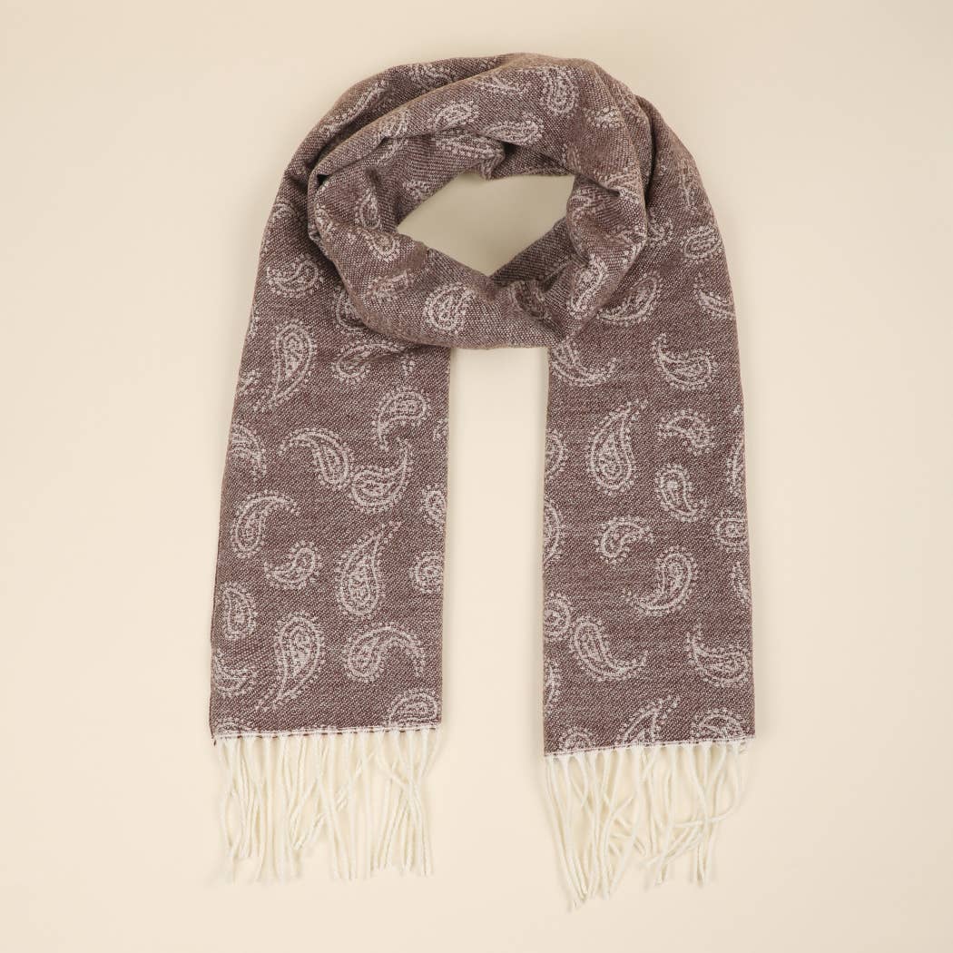 Fashion City - Wholesale Scarf – Women's - Cashmere Feel Soft Scarf with Paisley Design14