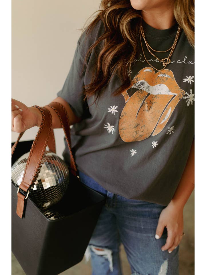 Whitney | Chaudoin Creations - Wholesale Screen Printed T-Shirt - Women's - Cool Mom Club Floral + Tongue Graphic Tee