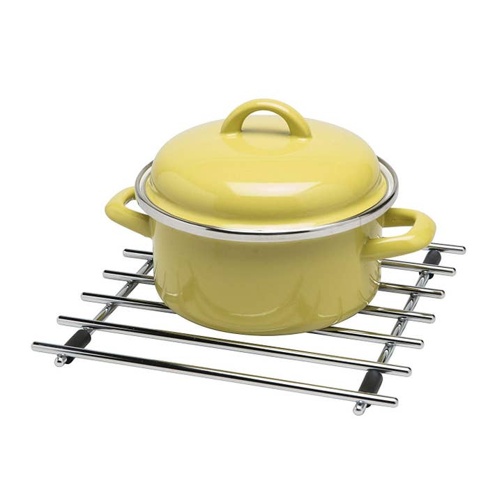 Wholesale Gifts Tomorrow - Wholesale Trivet - Square Metal Trivet Set for Kitchen Worktops Chrome Steel
