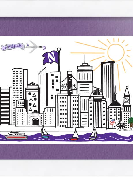 Northwestern, Mighty Boston (Purple) - Wall Print for wholesale by Mighty Violet Design