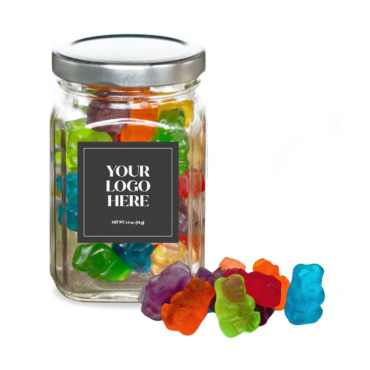 Classic Glass Jar, Gummy Bears (48 count) for wholesale by In-Room Plus