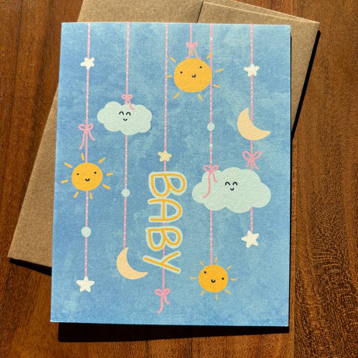 Sky Themed Baby Card for wholesale by Hello Friend Paper Co.
