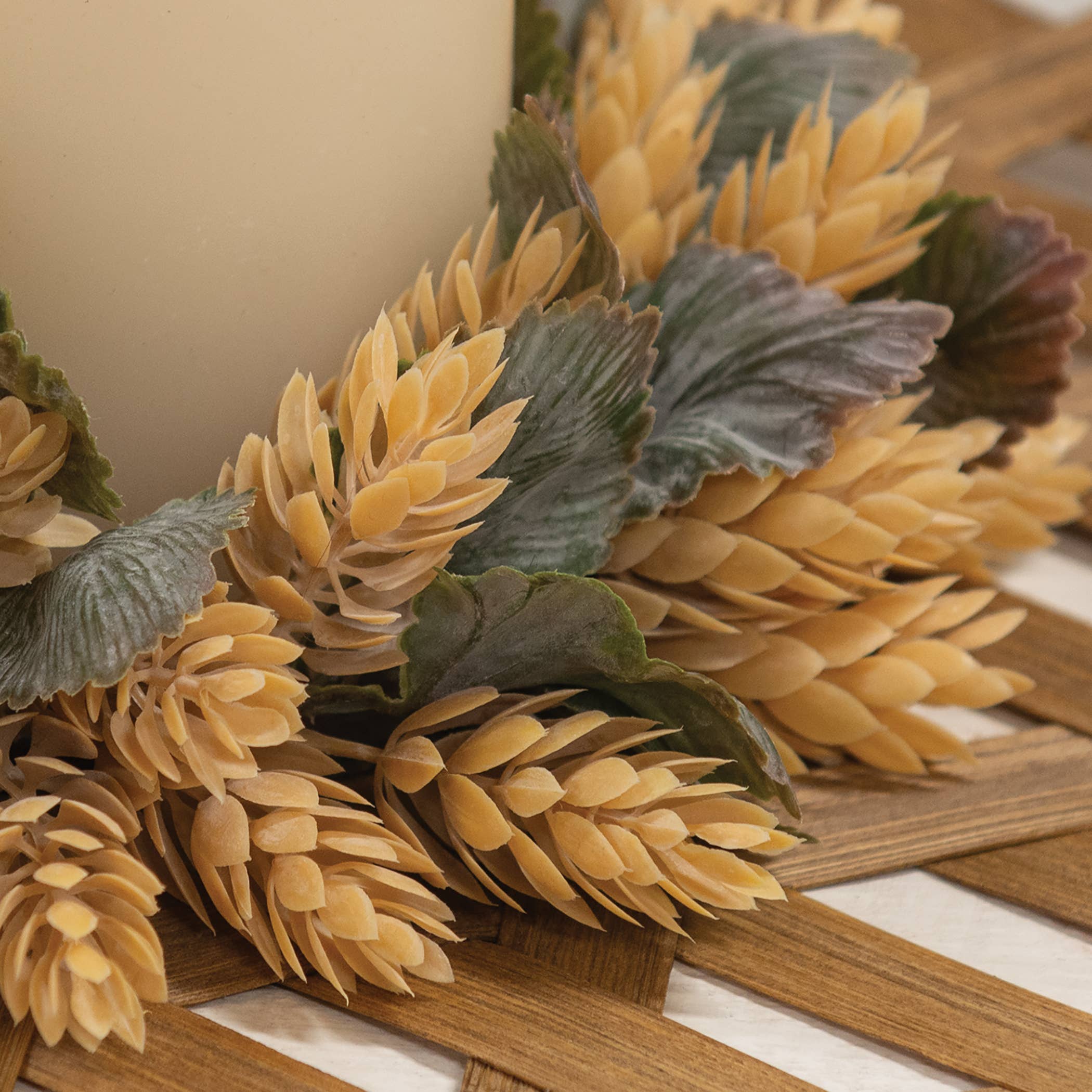 Saybrook Lane – wholesale Candle holder – Dusty Beige Hops Candle Ring - 3.5&quot;2