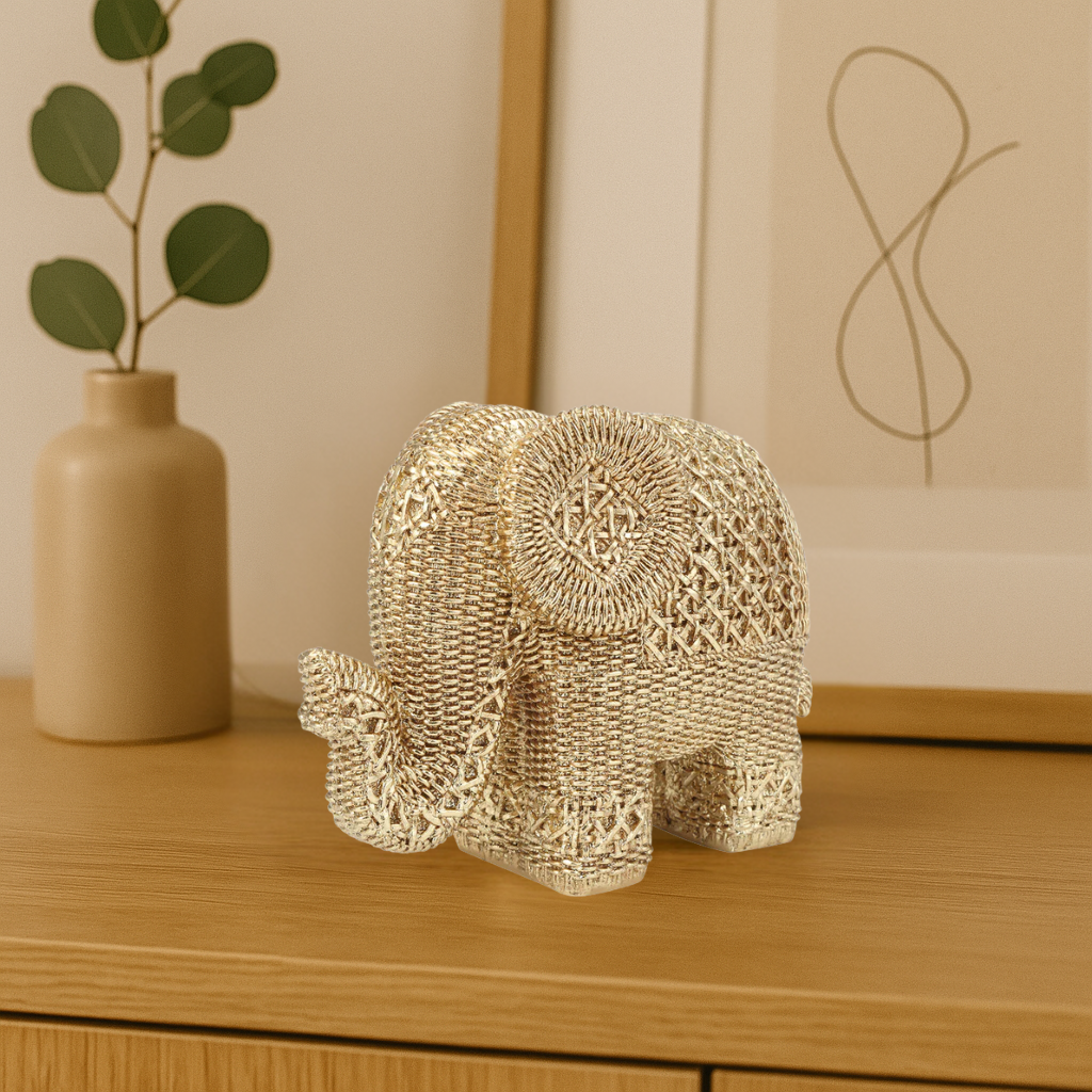Original Source - Wholesale Decorative Figurine - Woven Finish Elephant – Resin1