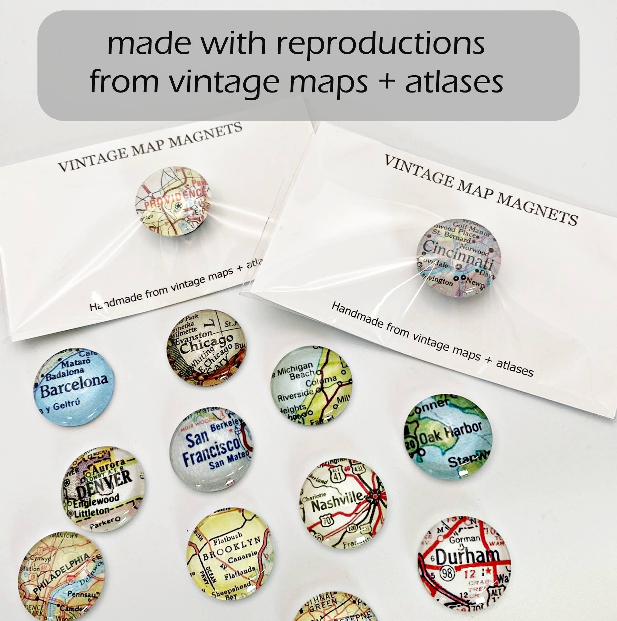 Tanner Glass - Wholesale Magnet - Vintage Map Magnet - Mini REPRODUCTION - custom location1