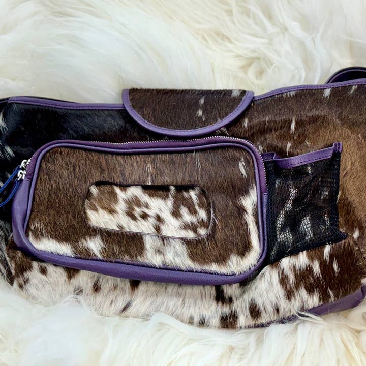 Western Linens - Wholesale Diaper Caddy - Baby - Cowhide Stroller Diaper Caddy