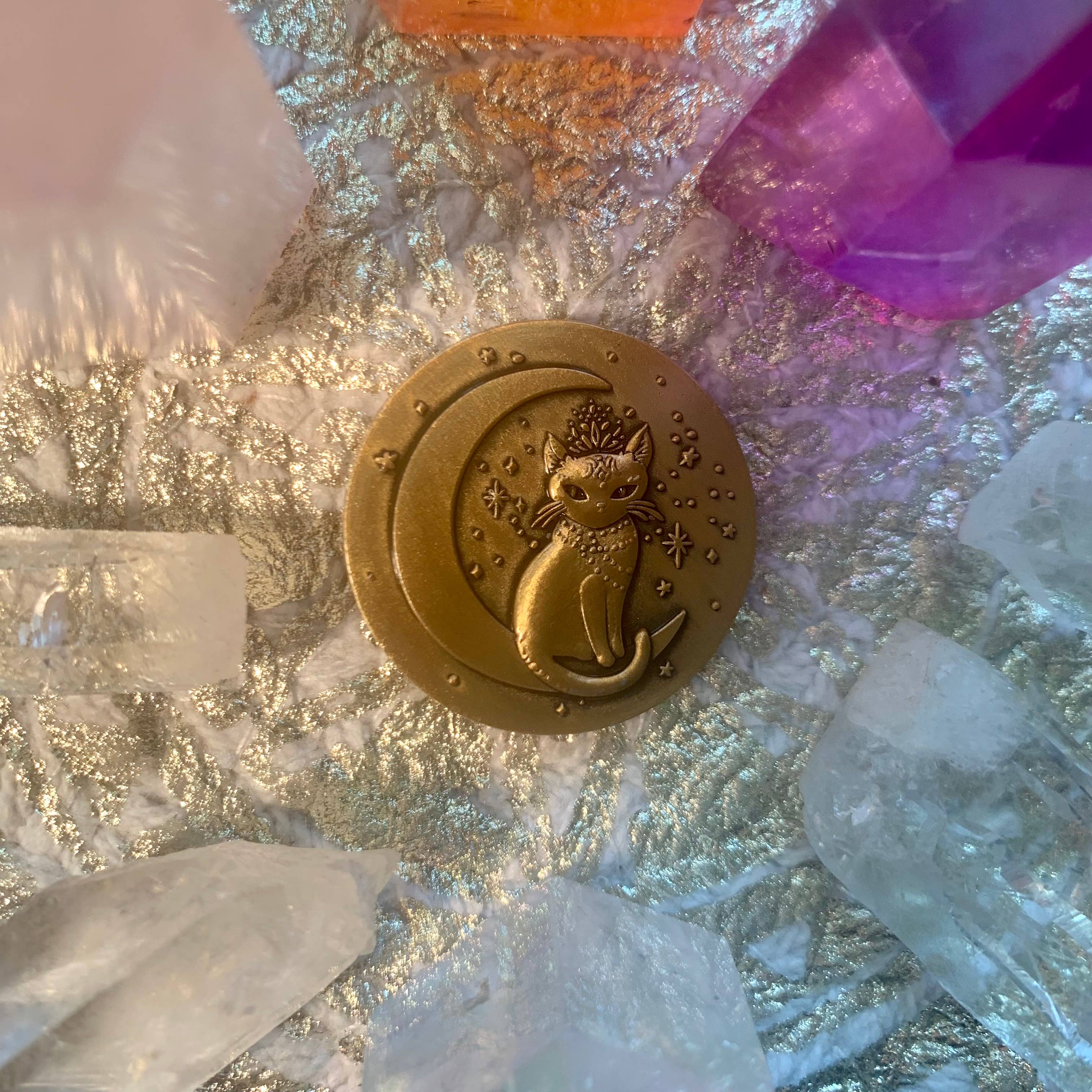 Nicole Piar - Wholesale Keepsake Coin/Token - Witch Cats Golden Divination Coin, Talisman, Altar Decor3