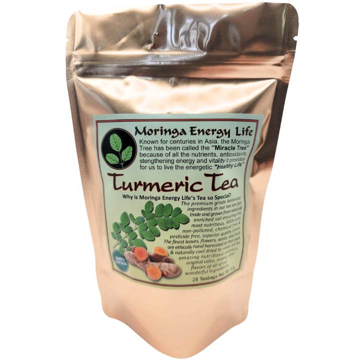Moringa Turmeric Tea Bags, 28 herbal teas for wholesale by Moringa Energy Life