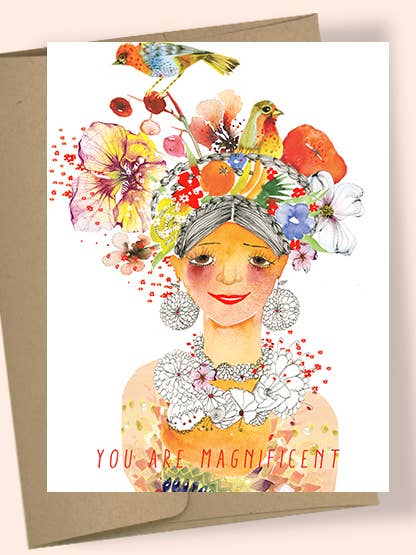 FRIDA WATERCOLOR GREETING CARD for wholesale by Studio Masha D'yans