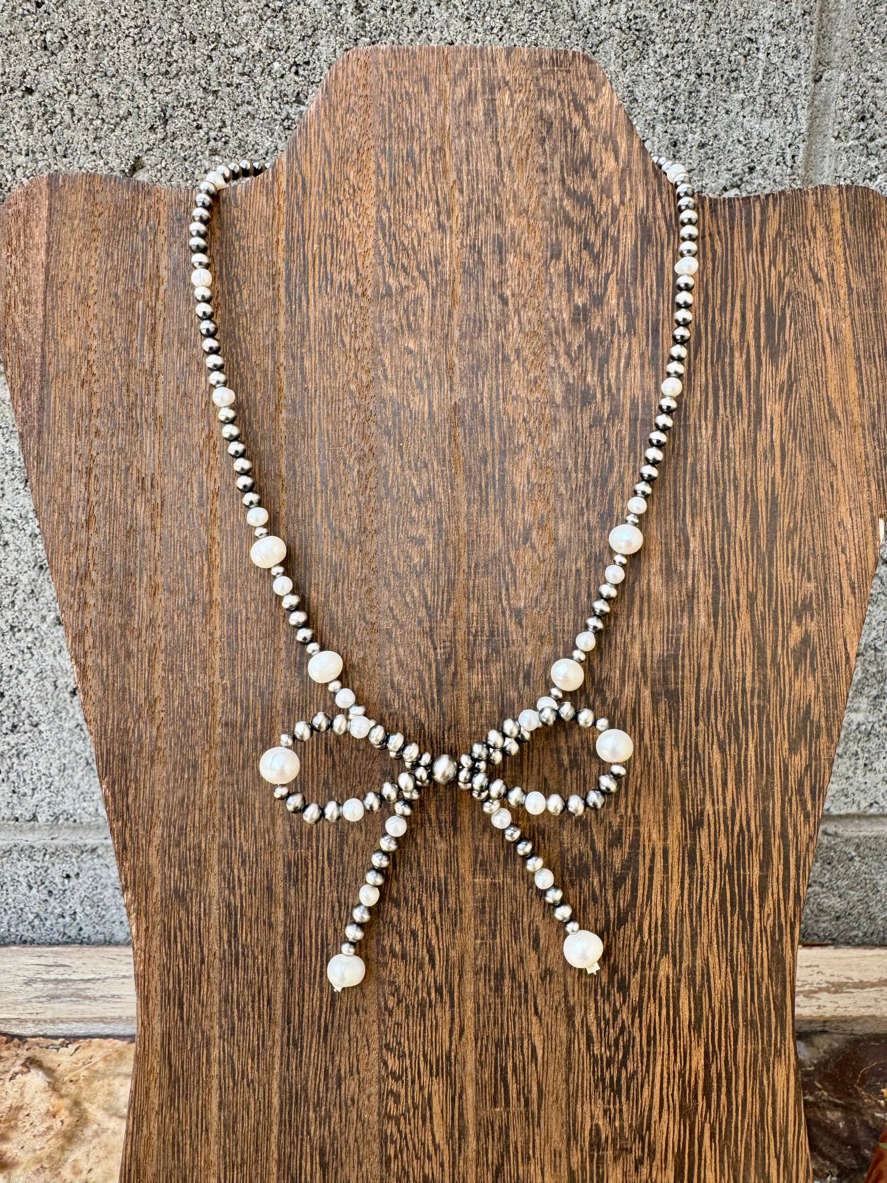 Wild Hancock Creations - Wholesale Beaded/Pearl Necklace - Navajo Pearl Bowtie Necklace/Western Necklace/Sterling 2