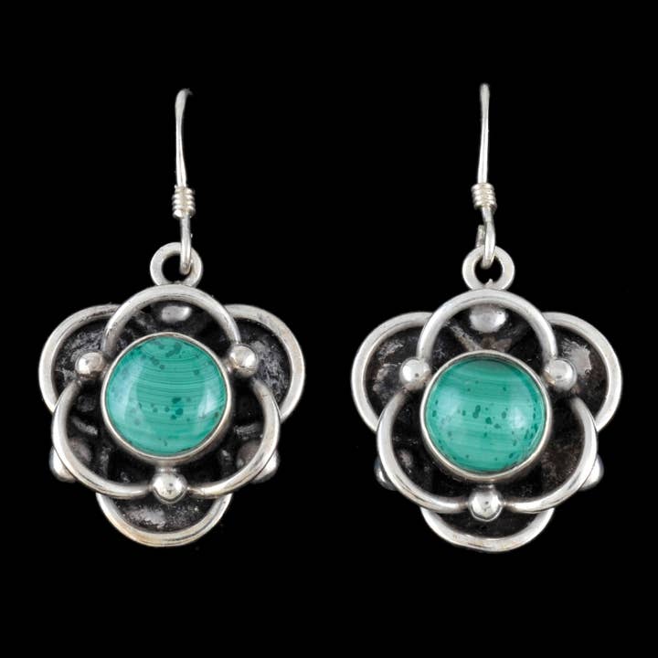 Zig Zag Asian Collection - Wholesale Dangle Earrings - Lotus Flower Earring with Stone2