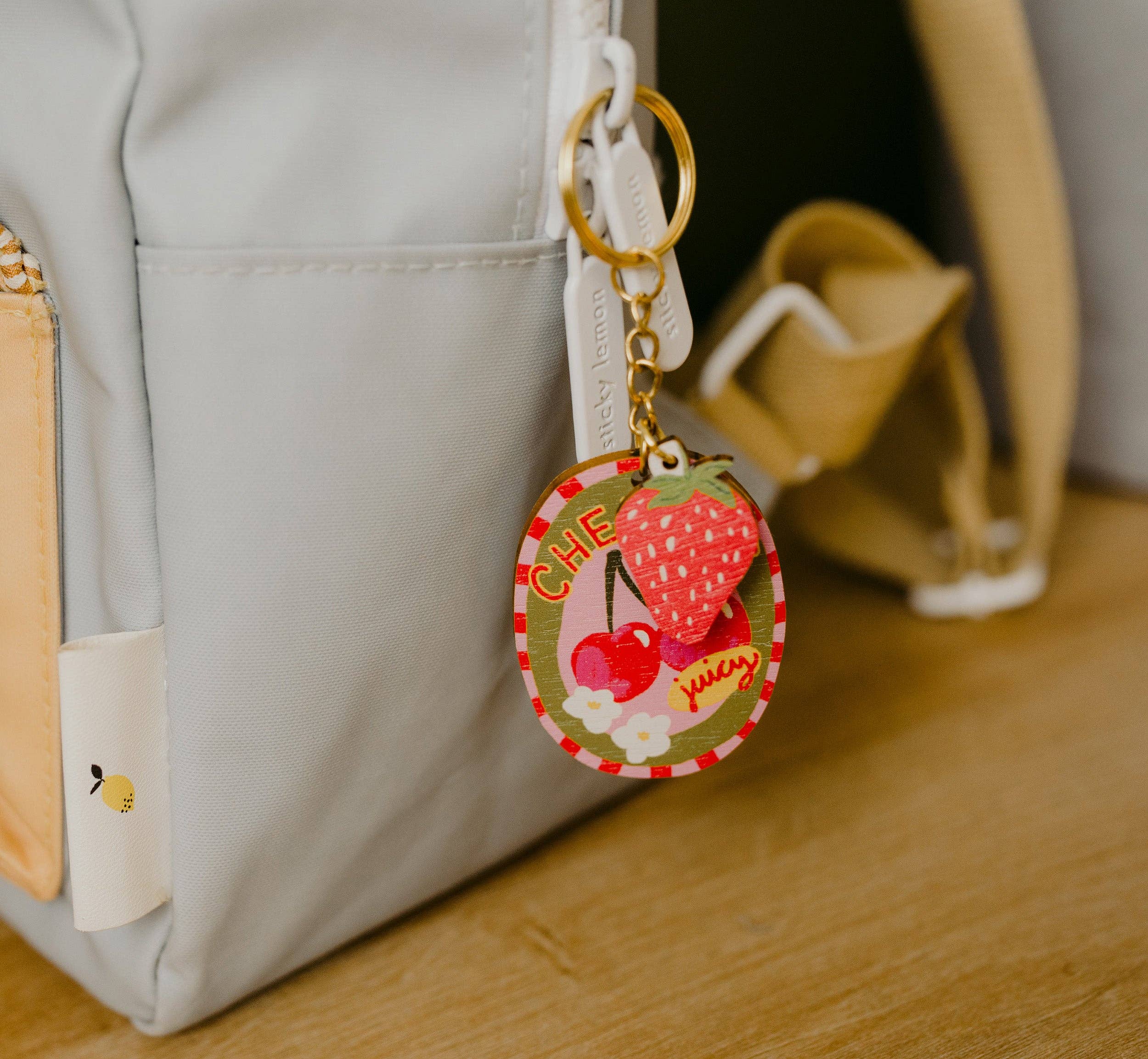 Laura Barnes Wholesale Ltd – wholesale Keychain – Women's – Cherries sticker charm keychain2