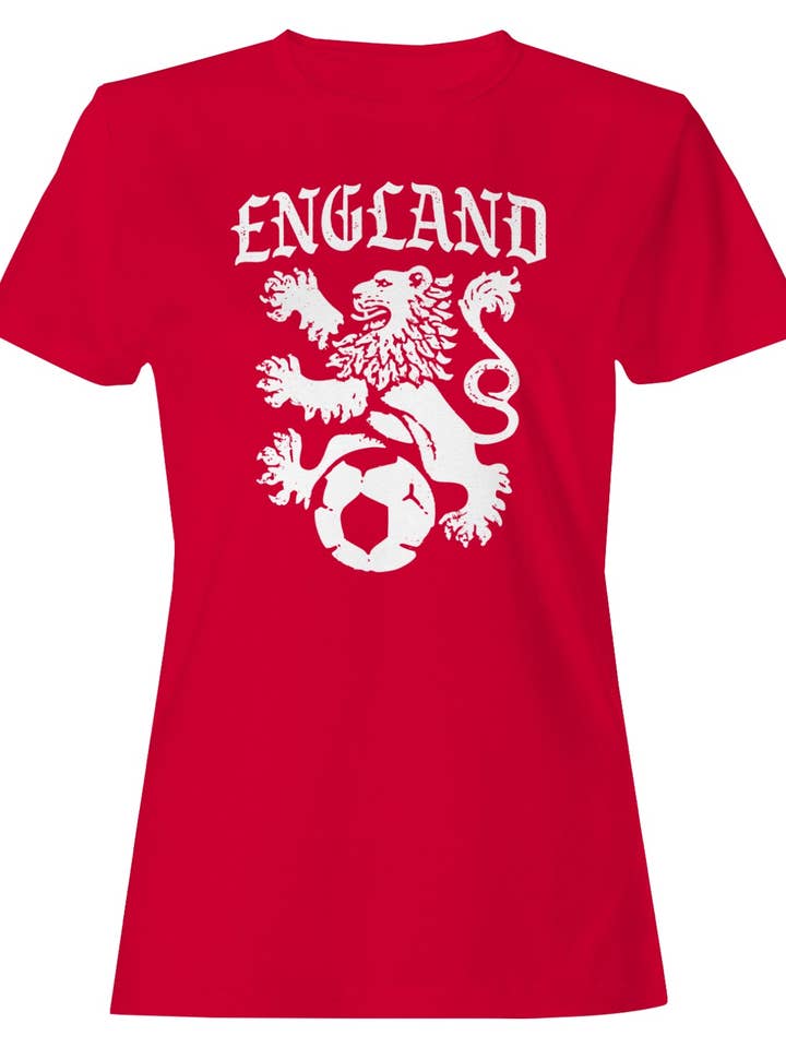 England Lion fodbold T-shirt til kvinder for engroshandel hos TShirtGuys.com