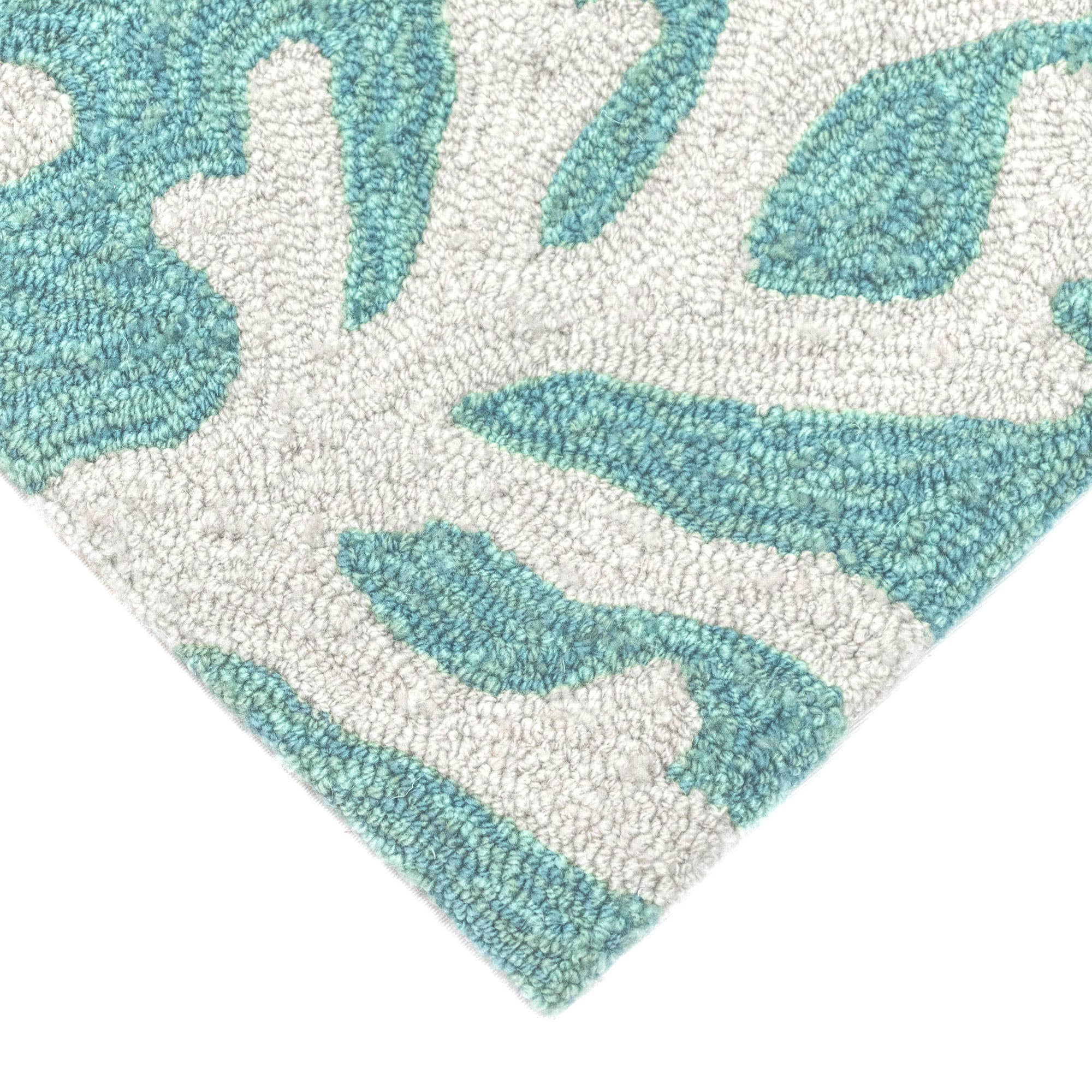 Aqua Capri Coral Border Indoor/Outdoor Rug for wholesale on Faire4