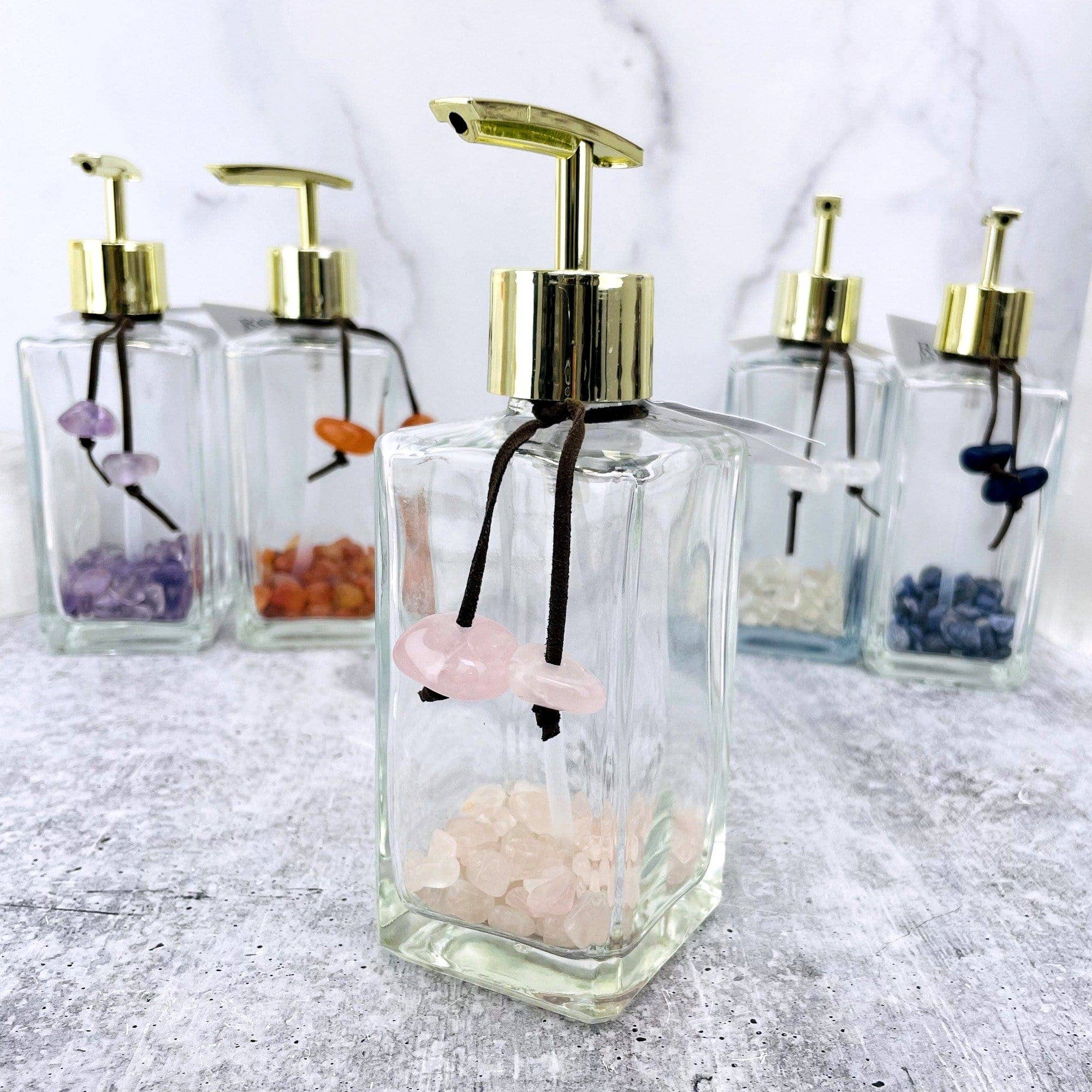 Rock Paradise - Venta al por mayor Dispensadores de jabón - Dispensadores de jabón de piedra pulida Crystal (RK6A)0