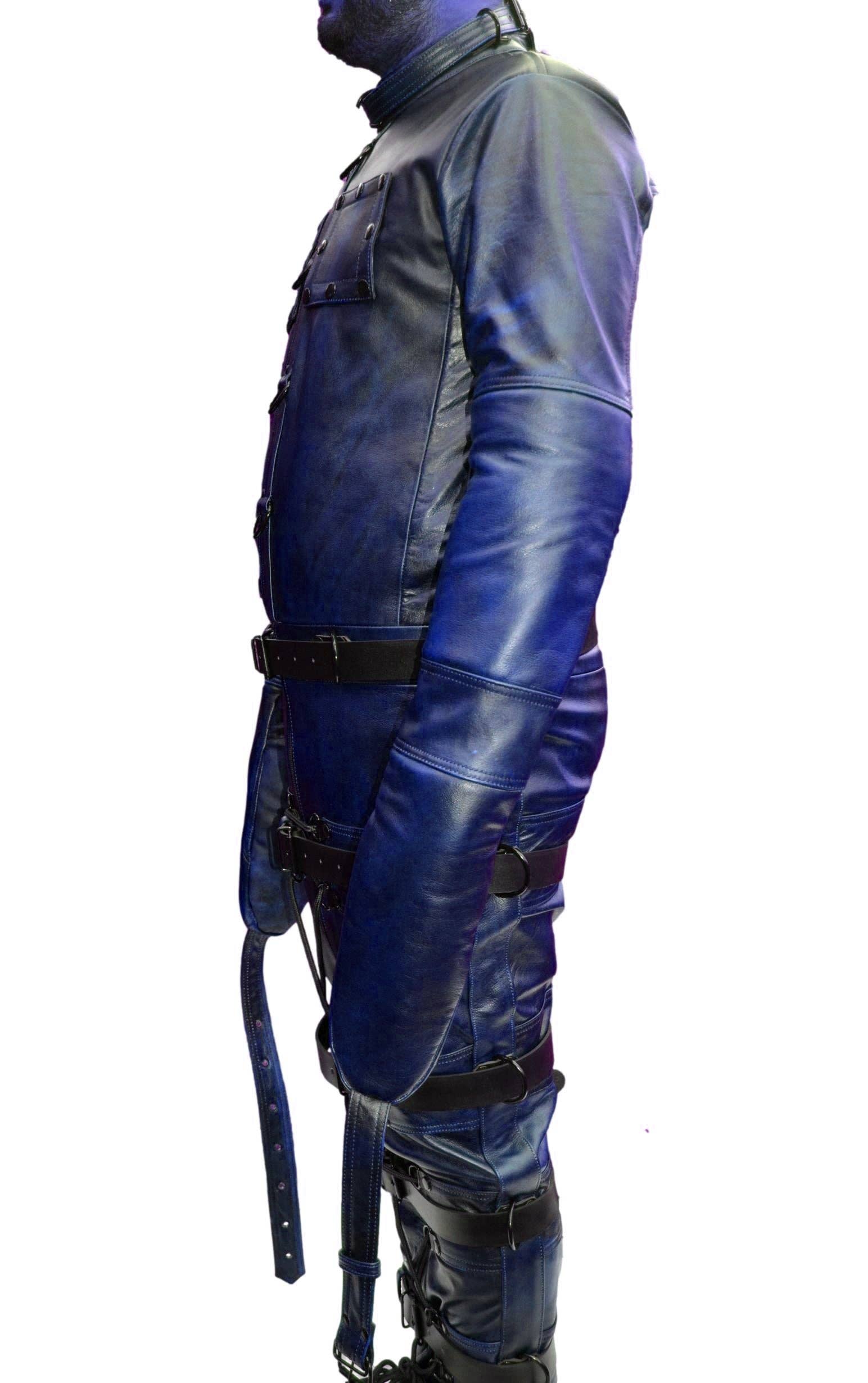 Meninleather – Saco de dormir - Bebé por atacado – Bolsa Bondage Saco de dormir em couro de vaca Real Saco de dormir de couro premium restrito1