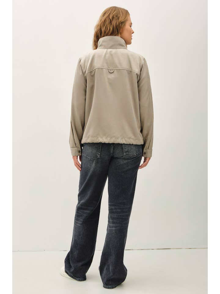 Be Cool - Wholesale Jacket - Women's - PLUS SIZE CROPPED UTILITY ZIPPER SAFARI JACKET13