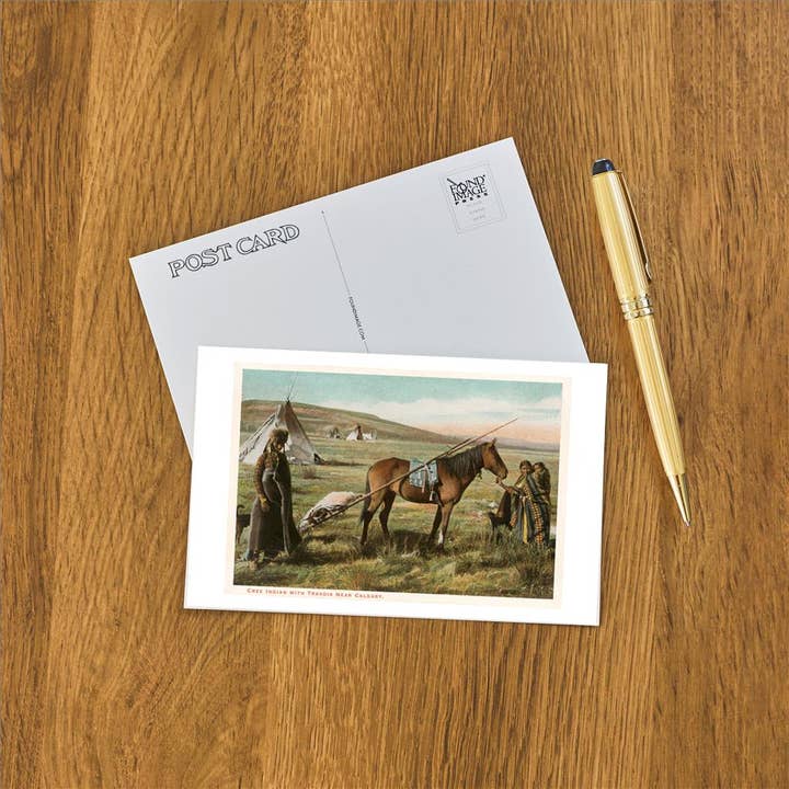 Found Image Press – Großhandel Postkarten – Postkarte NA-78 Cree-Indianer mit Travois