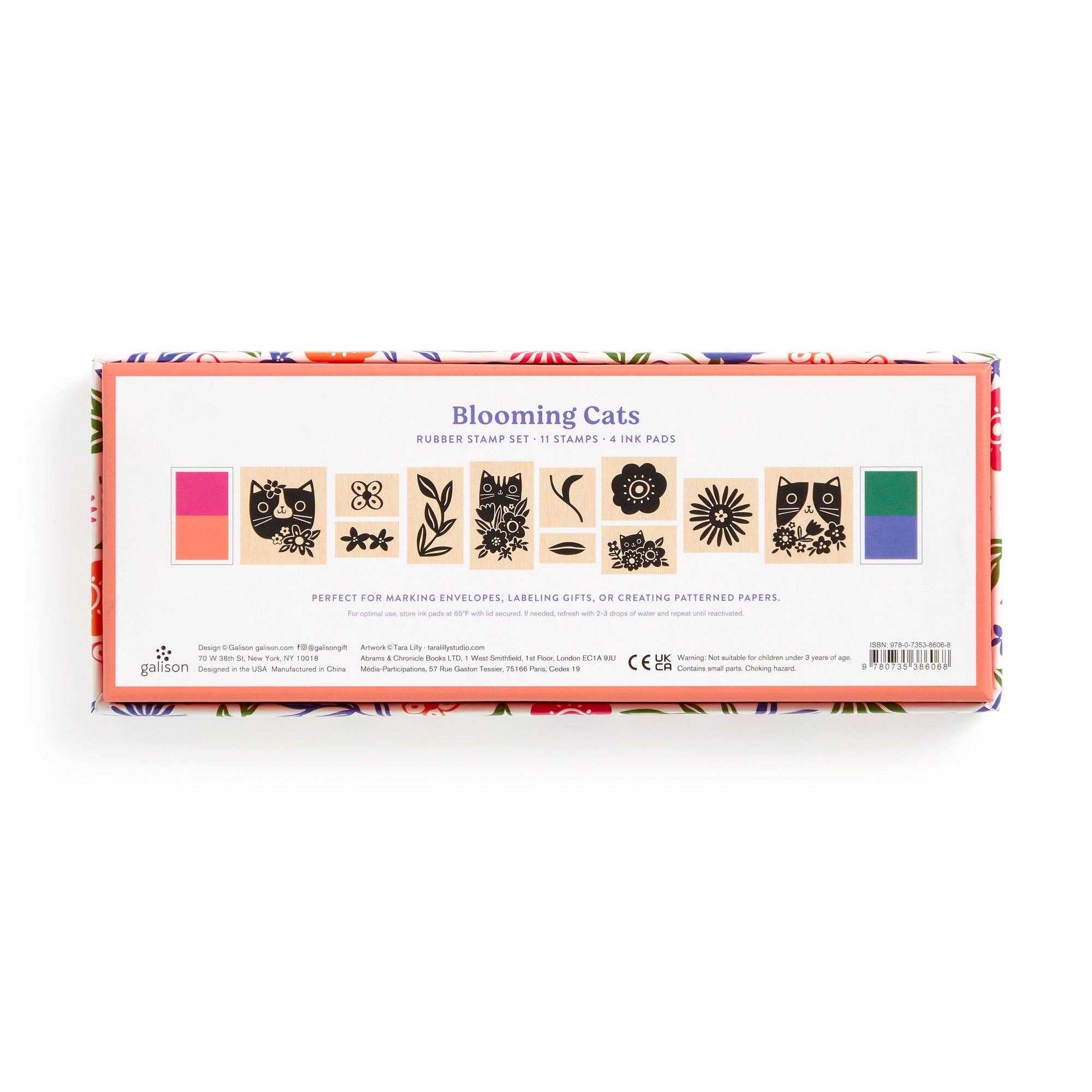 Chronicle Books - Wholesale Rubber/Decorative Stamp - Blooming Cats Rubber Stamp Set7