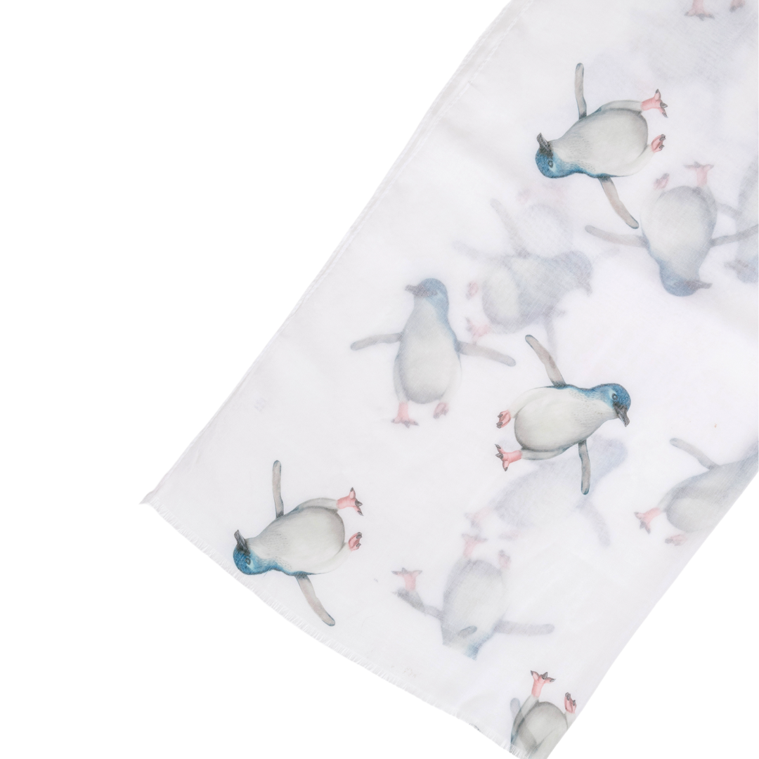 Taylor Hill Scarves & Co – Großhandel Schal – Damen – AGCS1013: Weiß: Pinguin-Schal3