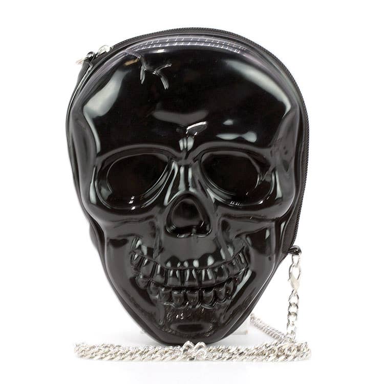 COMECO INC - Wholesale Crossbody Bag - Women's - Glow in the Dark Skull Head Crossbody Bag - Halloween Purse0