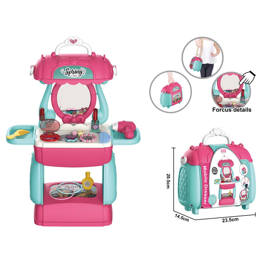 Toyventures – Engroshandel Legetøjssæt - Børn – Toyventures sminkesæt og hårdresser til børn – prinsessestil med spejl og tilbehør3