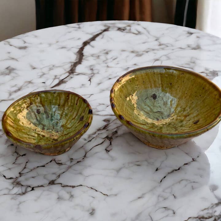 Moroccantastics - Wholesale Bowl - Tamegroute Bowls Ochre Glazed Pottery, Ceramic bowls5