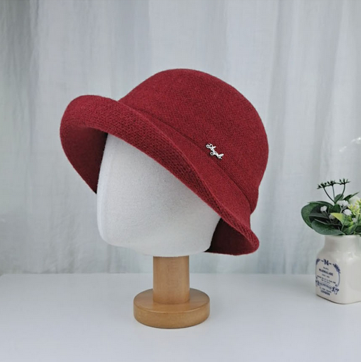 Comfortarians - Vendita all'ingrosso Cappello da pescatore - Donna - Cappello a secchiello in lana regolabile da donna, blocchi di colore, autunno inverno4