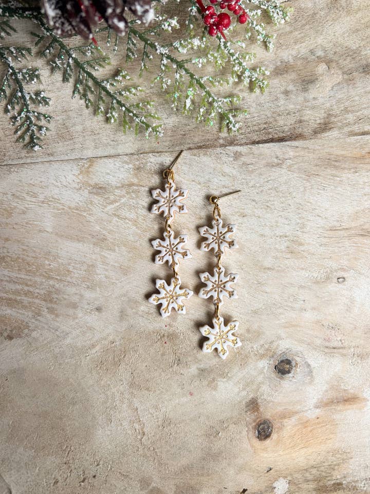 Pendenti a fiocco di neve per la vendita all'ingrosso da parte di hunterclayco | Polymer Clay Earrings