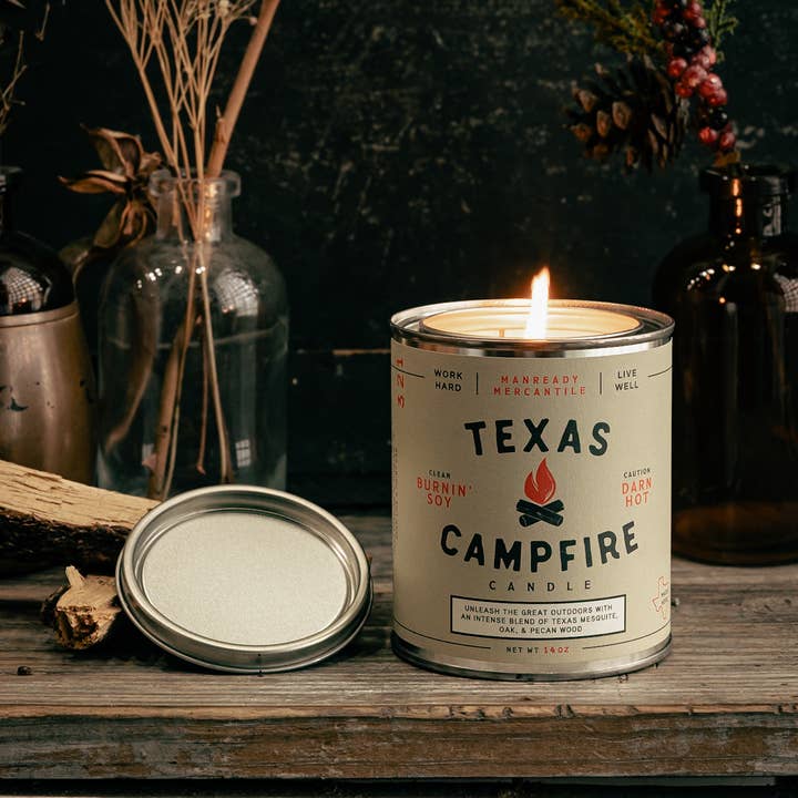 Manready Mercantile - Wholesale Jar/Filled Candle - Candle | The Americana Series | Texas Campfire1