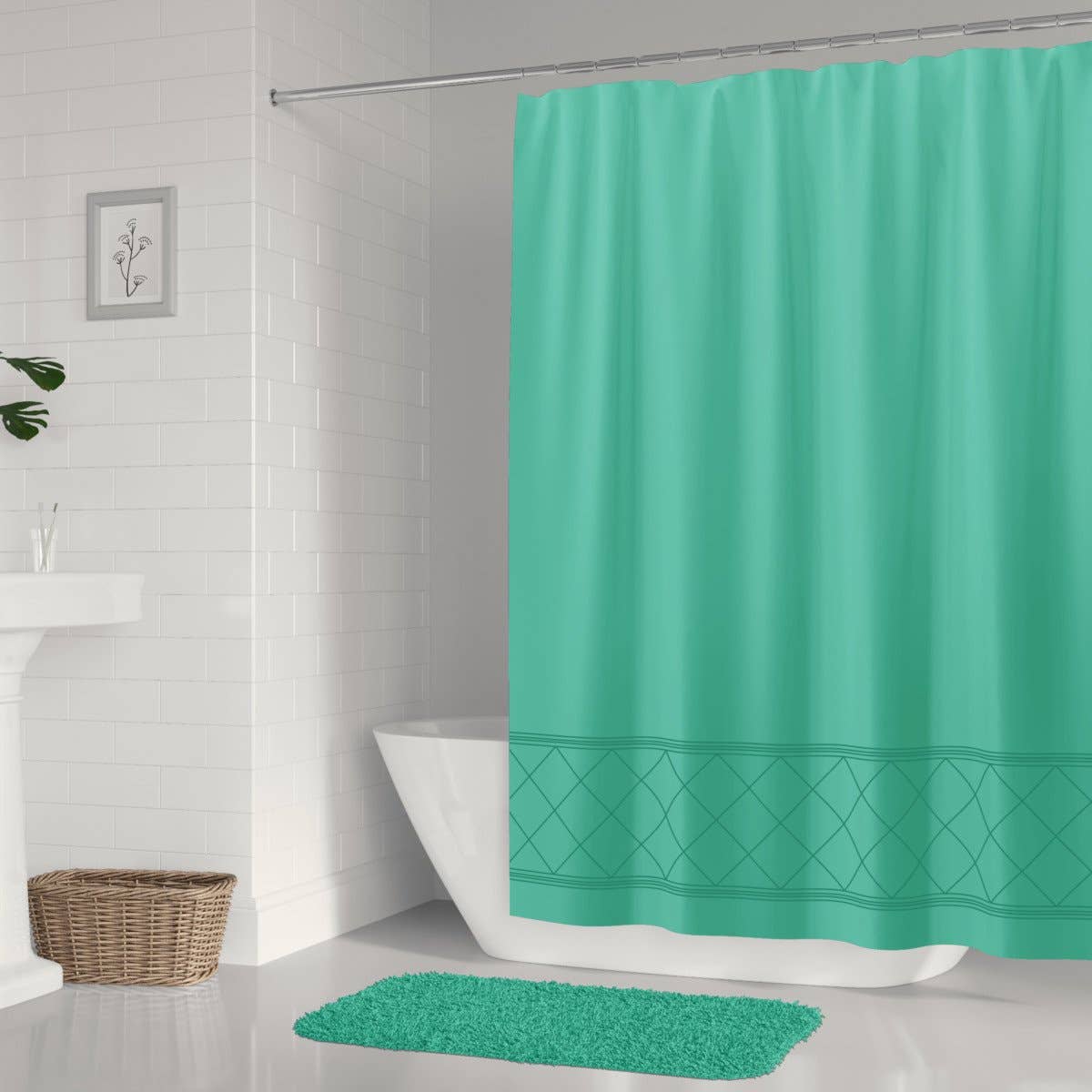 Wholesale Gray Modern Striped Crinkle Shower Curtain for your store - Faire