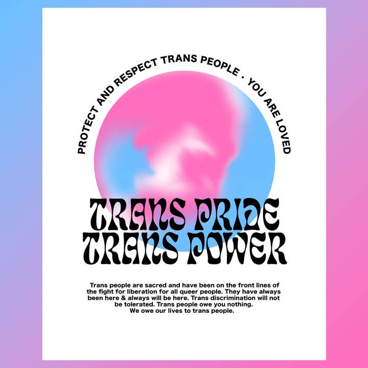 Trans Pride / Trans Power | Art Print for wholesale by Holler Greetings