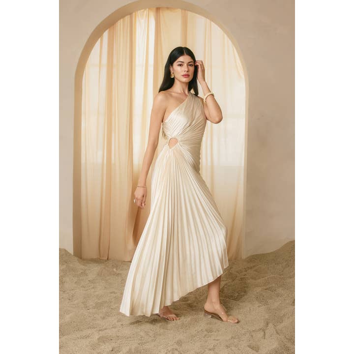 Dress Forum - Wholesale Dress - Women's - Olympia Asymmetrical Pleated Maxi Dress33