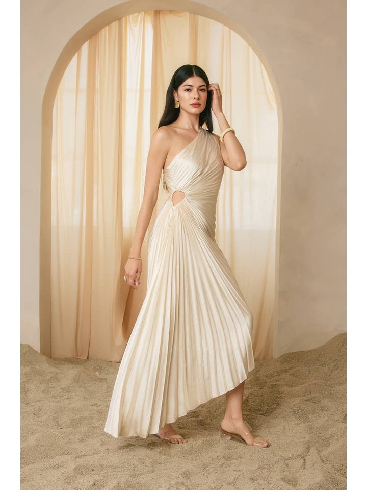 Dress Forum - Wholesale Dress - Women's - Olympia Asymmetrical Pleated Maxi Dress (1)70
