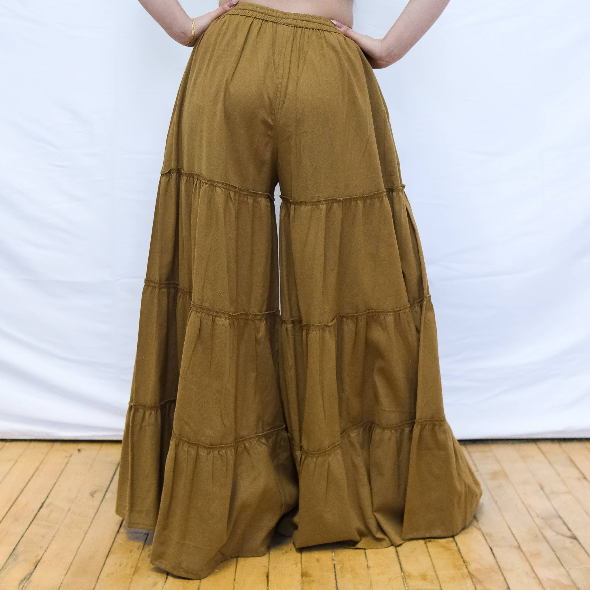 Karma Nepal Crafts - Wholesale Pants - Women's - Flowy Tiered Wide Leg Pants with Pockets9