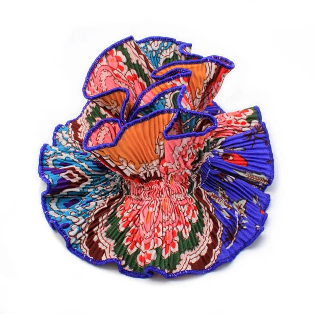Inca UK - Wholesale Scrunchie - Women's - Extra Large - Double layered block print ribbed scrunchie