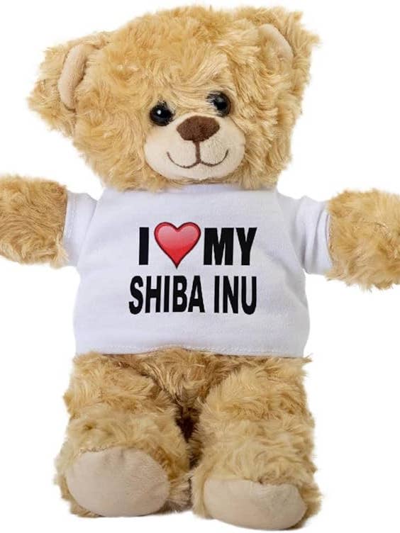 J'aime mon ours en peluche Shiba Inu. pour la vente par CustomHappy