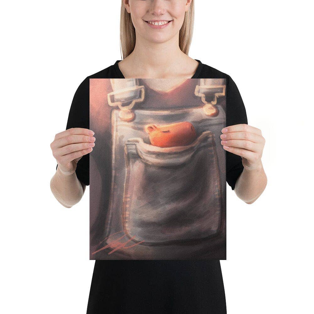 JoyousJoyfulJoyness - Wholesale Painting/Drawing - "PocketBara" Painting | Painting of a Miniature Capybara in a Pocket [Unfoiled]6