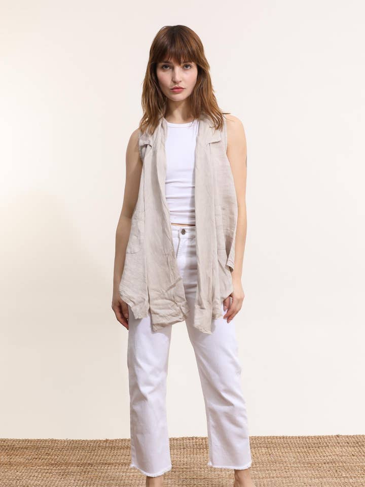 Bluse 04422 100% Leinen für den Großhandel von la maison des fibres naturelles