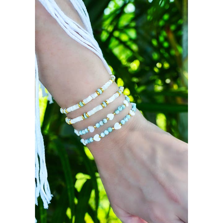 Jasmine Sol Jewelry - Wholesale Beaded Bracelet - Larimar Stretch Beaded Beach Bracelets5