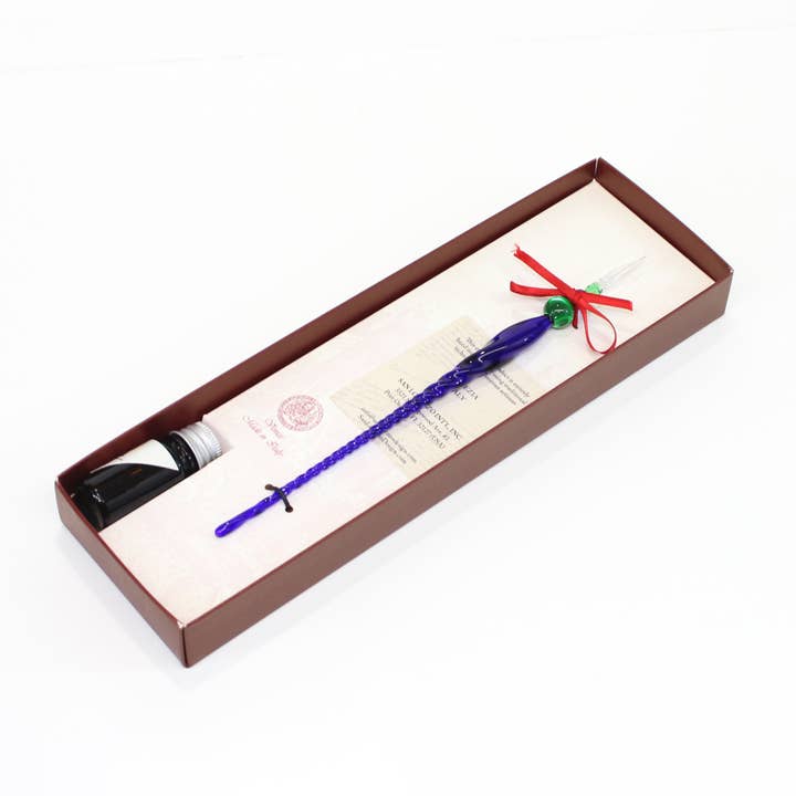 San Lorenzo Design - Wholesale Pen - Murano Twisted Glass Pen, Classic Writing Instrument