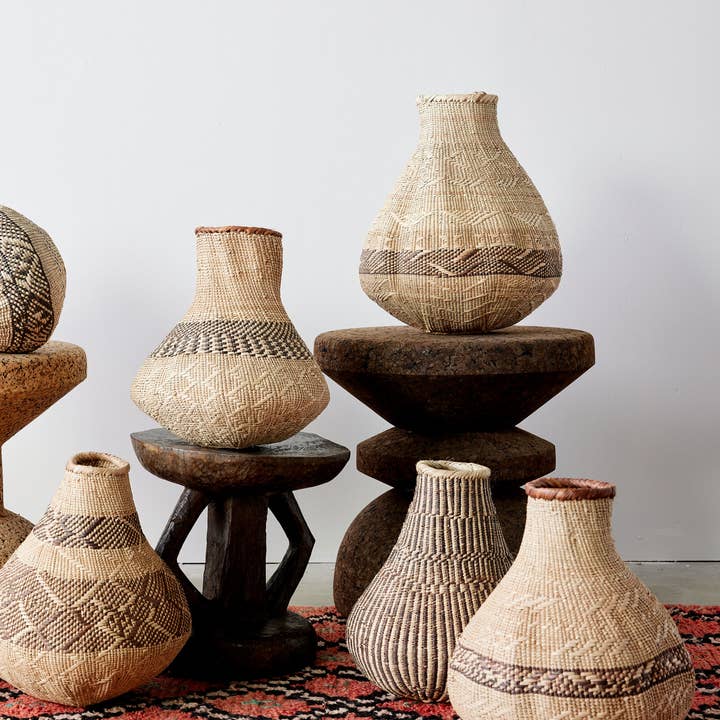 kanju Interiors - Vente Paniers - Panier Binga Nongo tissé, motifs variés13