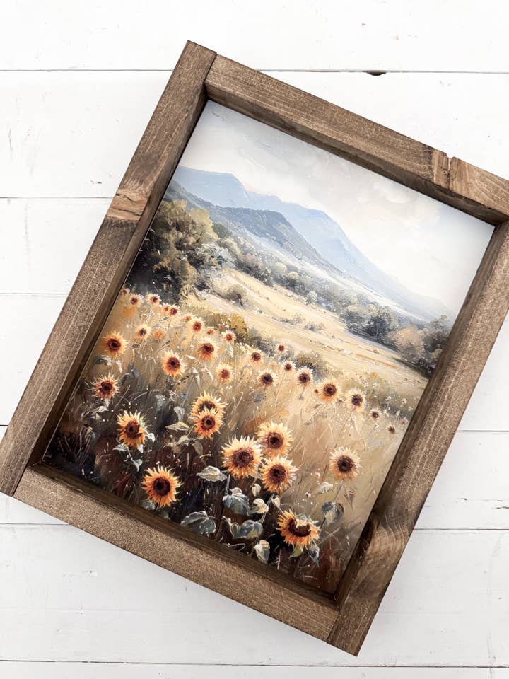 Sunflower landscape sign for wholesale by Ashwood Designs