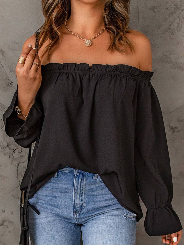 Rosa Clothing - Vente Chemisier – femme - Haut à épaules dénudées élégant et décontracté9