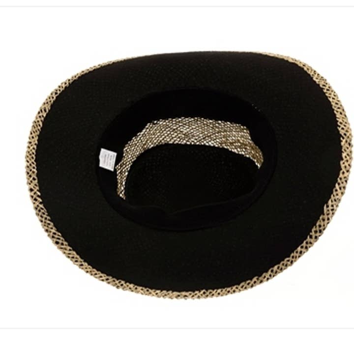 Mens straw gambler hats in hand-twisted natural seagrass for wholesale on Faire5