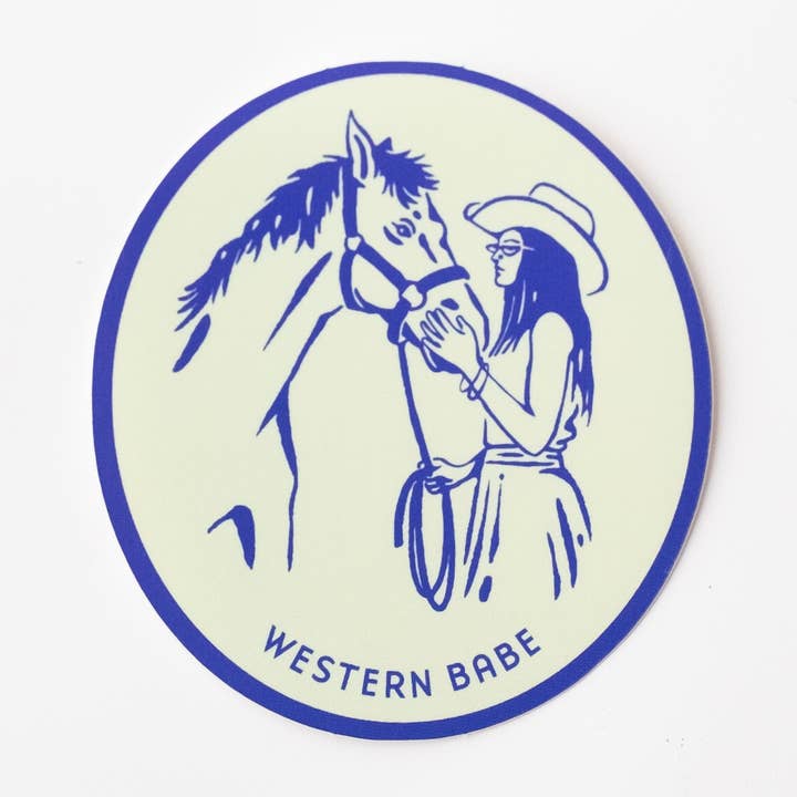 Autocolante de vinil Western Babe - Cavalo e Rapariga por atacado de Union Made