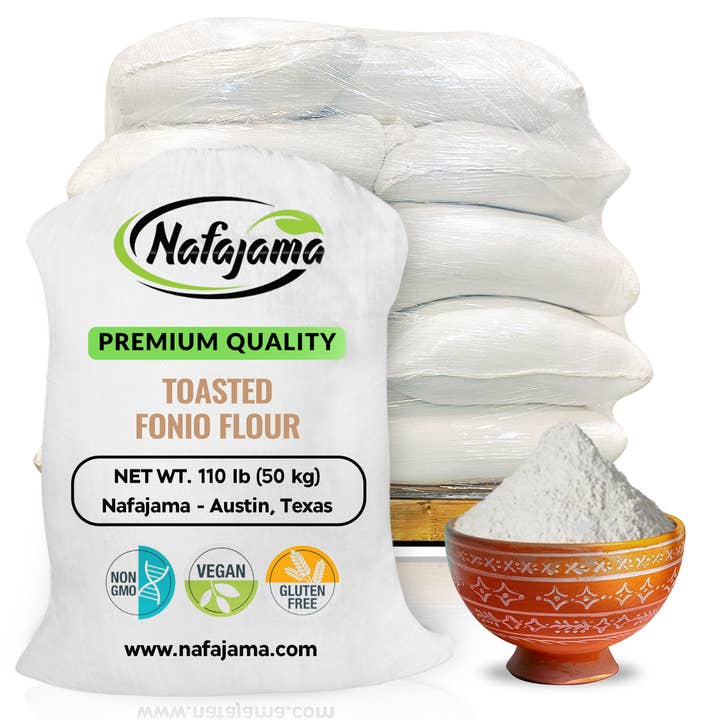 Farina di Fonio Tostata Premium Nafajama - 1 Pallet (1000 kg) per la vendita all'ingrosso da parte di Nafajama