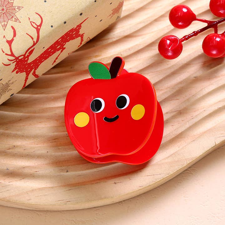 SoapElenGlen - Wholesale Hair Clip - Women's - Festive Christmas Hair Clip, Apple & Gift Box Hair Claw4