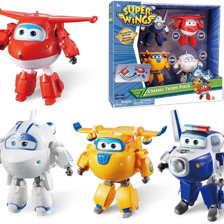 Alpha Toys - Wholesale Toy Plane - Kids - Super Wings 5" Transformers Toys 4-Pack Action Figure Robot
